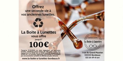 Donnez une seconde vie &nbspvos anciennes lunettes et gagnez jusqu' 100